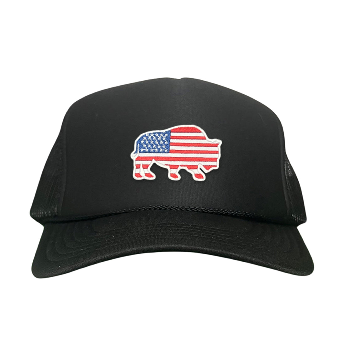 Bison American Flag Snapback Baseball Cap Patriotic Headwear