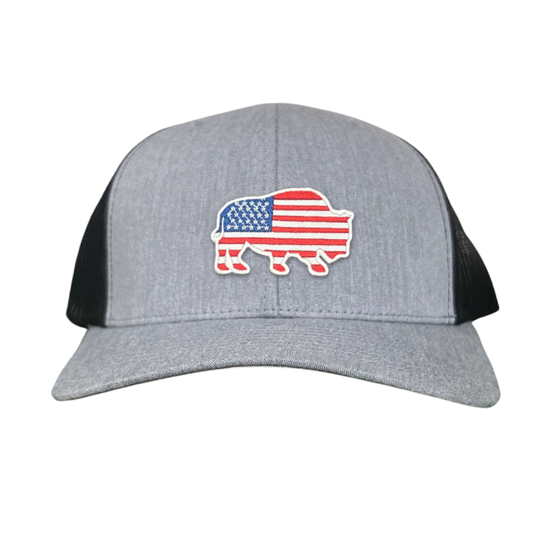 Bison American Flag Snapback Baseball Cap Patriotic Headwear