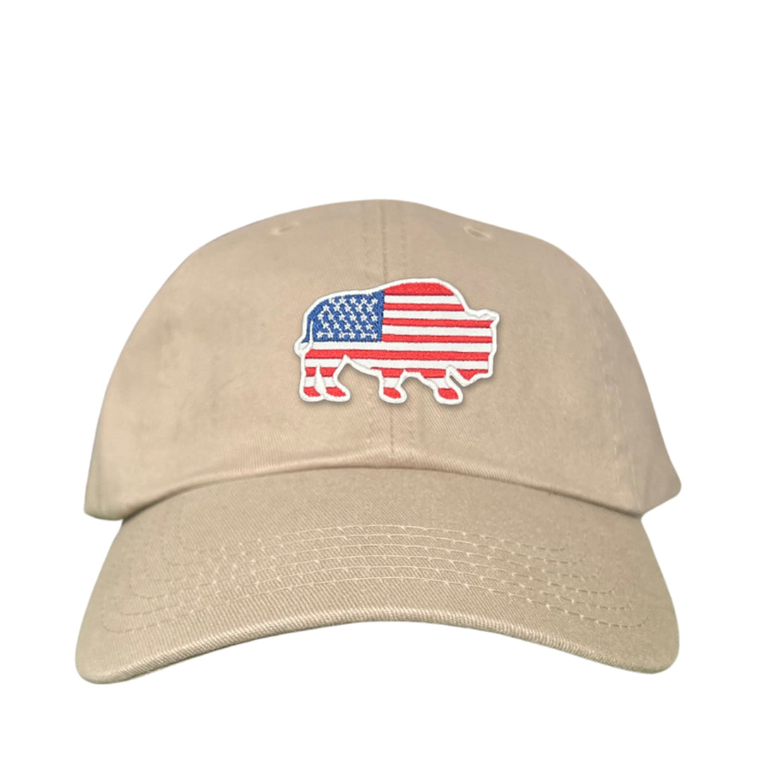 Bison American Flag Snapback Baseball Cap Patriotic Headwear