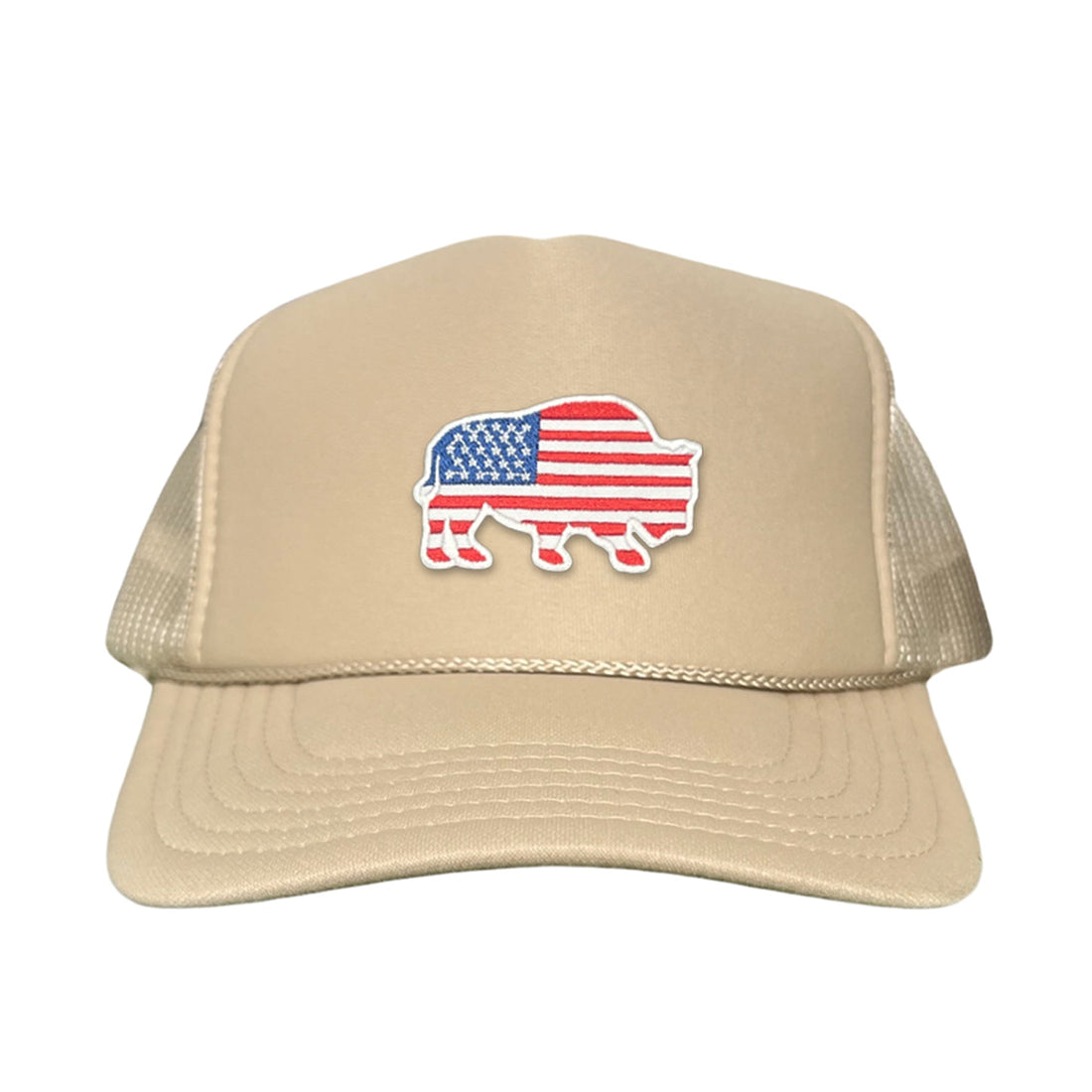 Bison American Flag Snapback Baseball Cap Patriotic Headwear