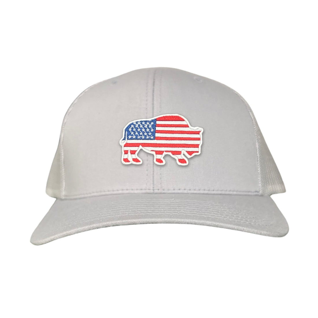 Bison American Flag Snapback Baseball Cap Patriotic Headwear