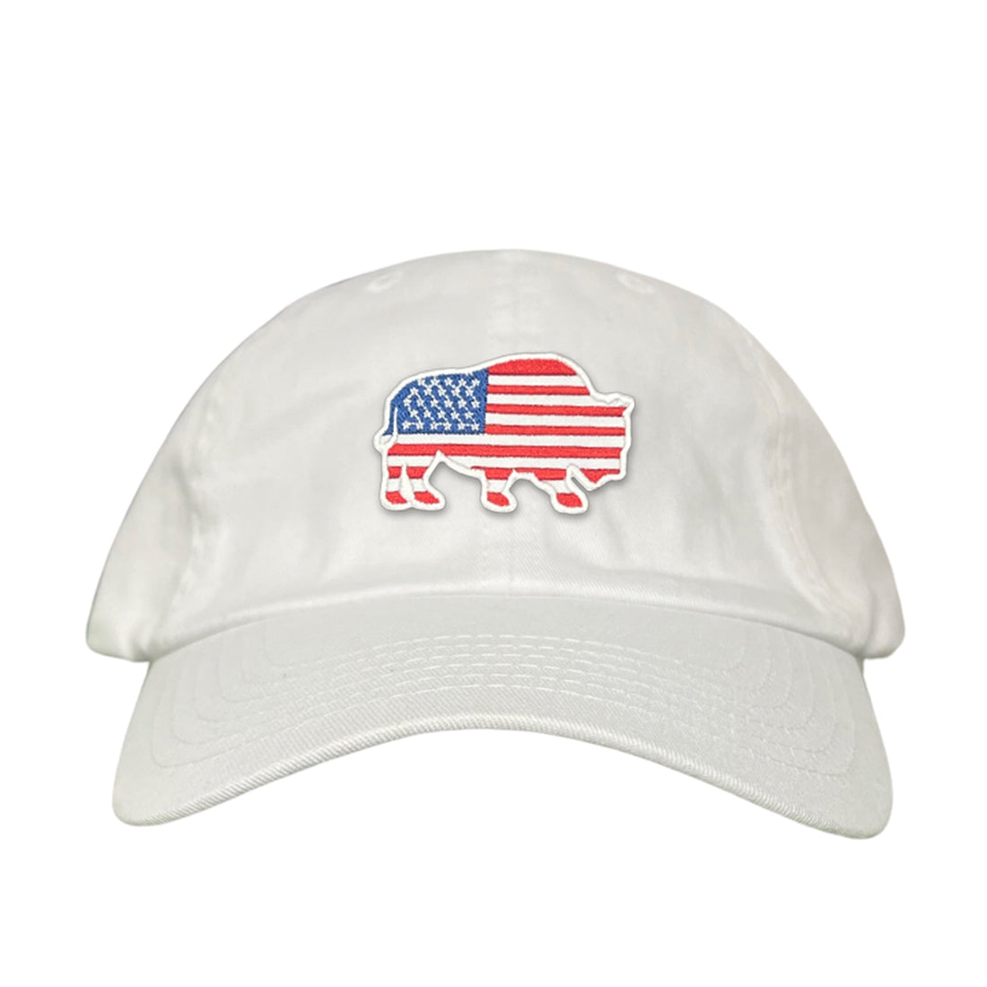 Bison American Flag Snapback Baseball Cap Patriotic Headwear