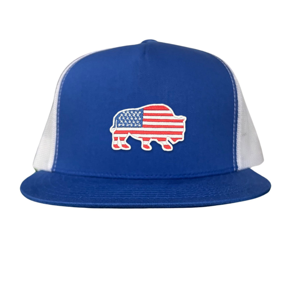 Bison American Flag Snapback Baseball Cap Patriotic Headwear