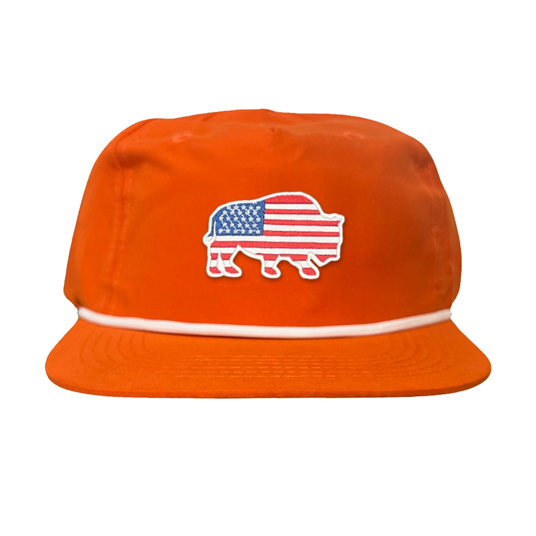 Bison American Flag Snapback Baseball Cap Patriotic Headwear