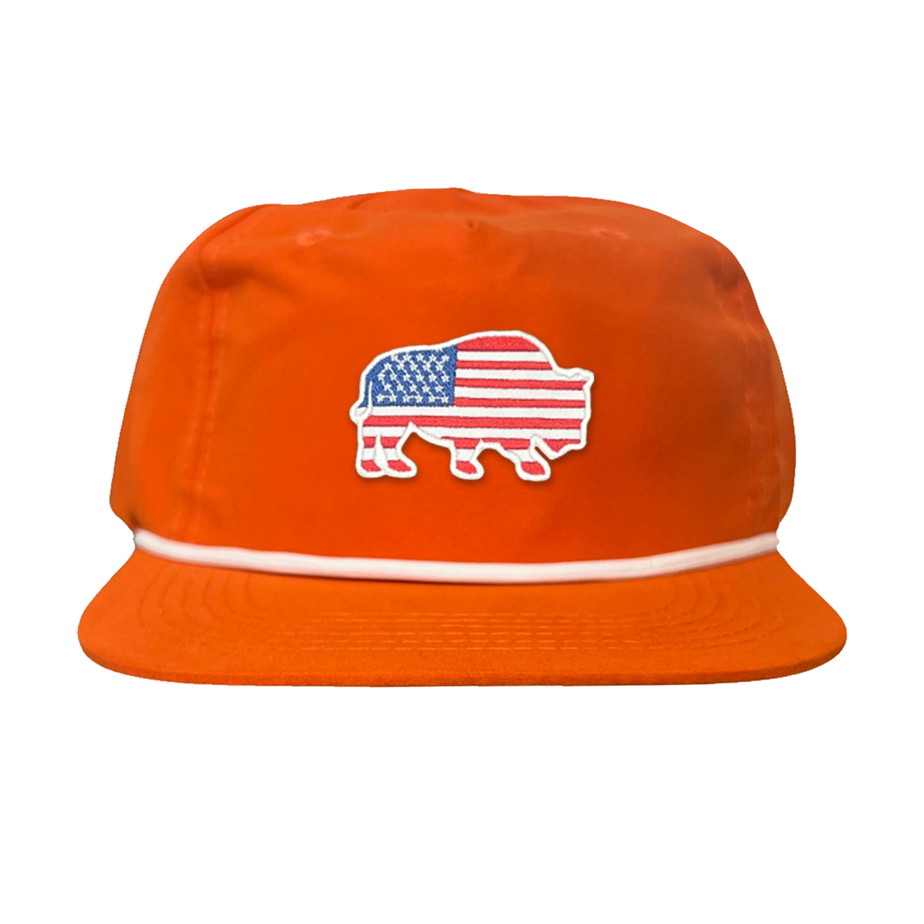 Bison American Flag Snapback Baseball Cap Patriotic Headwear