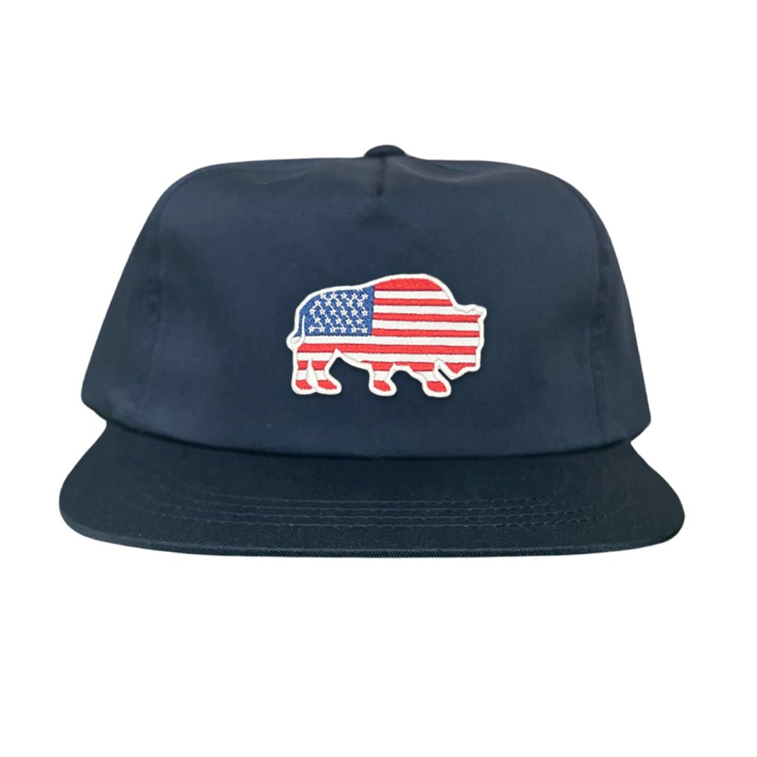 Bison American Flag Snapback Baseball Cap Patriotic Headwear