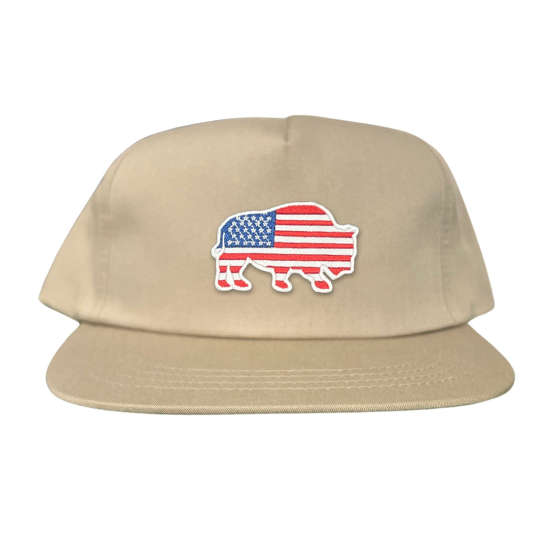 Bison American Flag Snapback Baseball Cap Patriotic Headwear