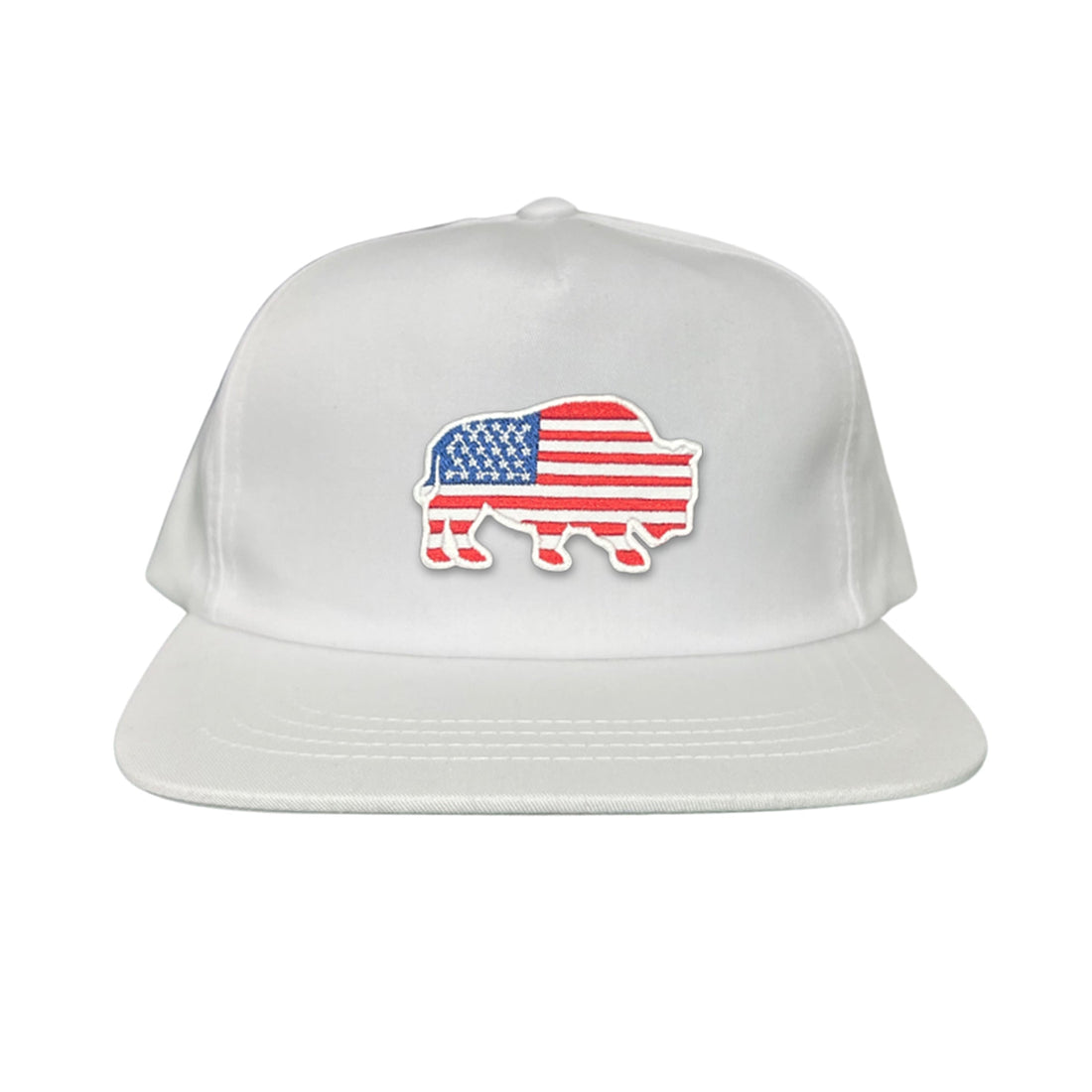 Bison American Flag Snapback Baseball Cap Patriotic Headwear
