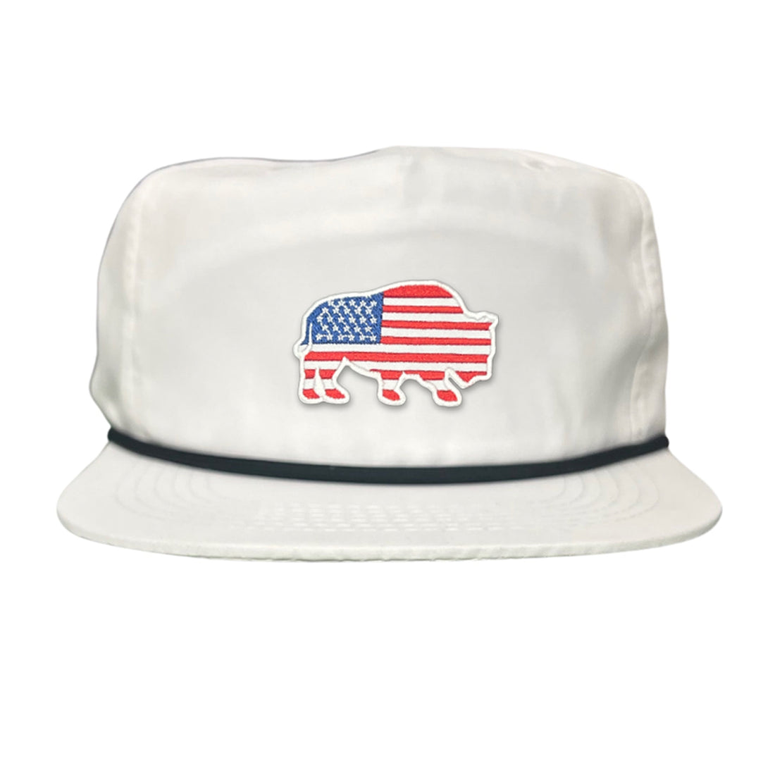 Bison American Flag Snapback Baseball Cap Patriotic Headwear
