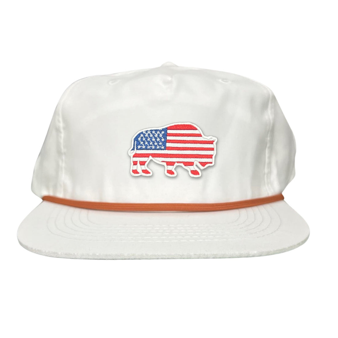 Bison American Flag Snapback Baseball Cap Patriotic Headwear