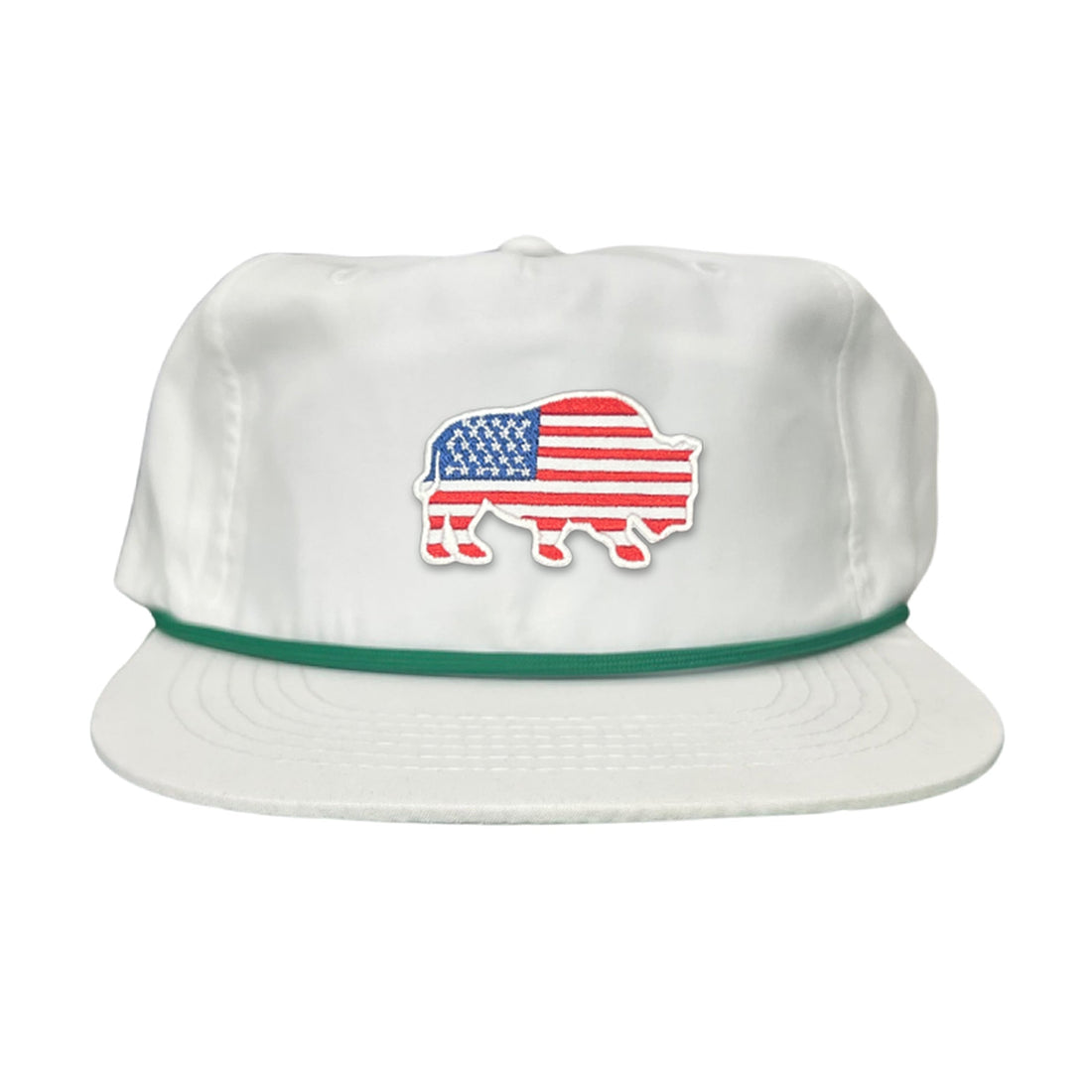 Bison American Flag Snapback Baseball Cap Patriotic Headwear