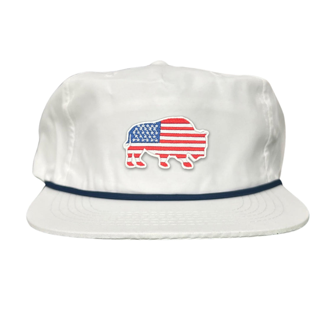 Bison American Flag Snapback Baseball Cap Patriotic Headwear