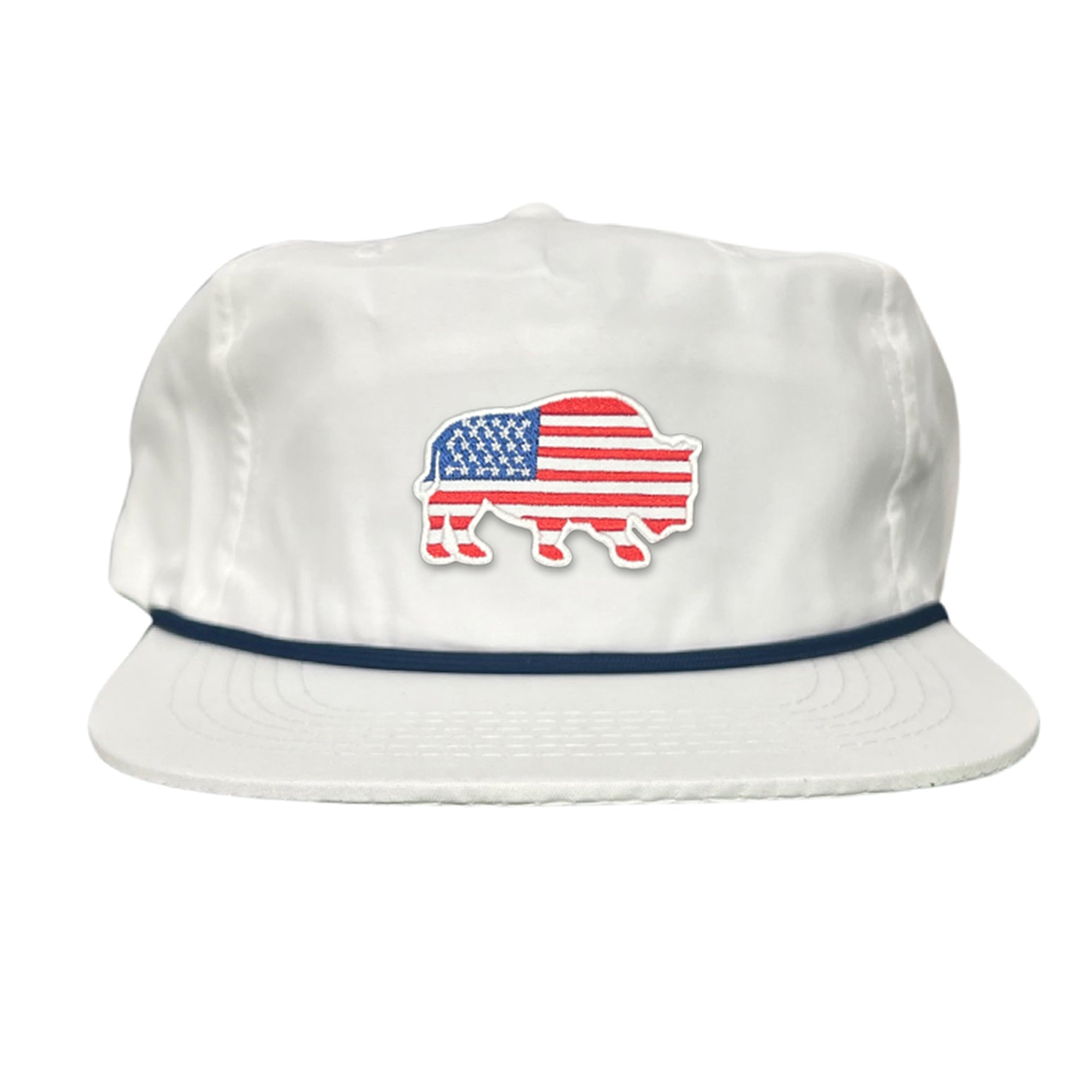 Bison American Flag Snapback Baseball Cap Patriotic Headwear