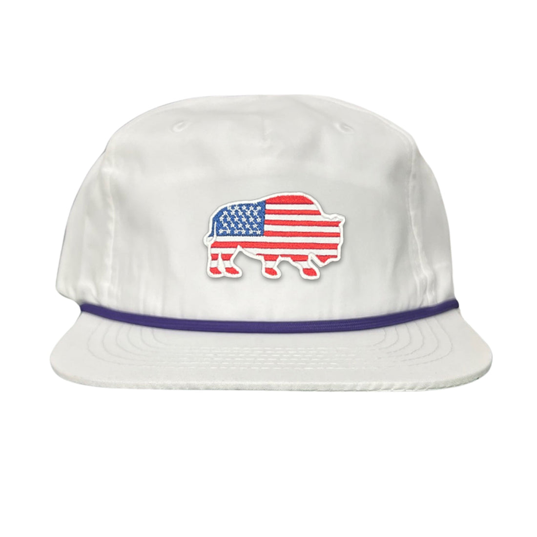 Bison American Flag Snapback Baseball Cap Patriotic Headwear