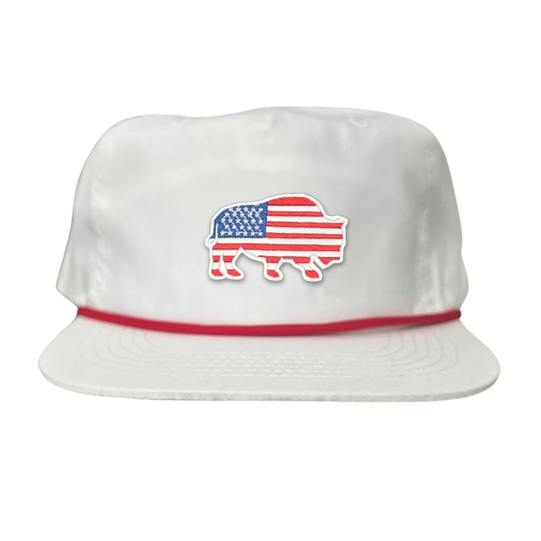 Bison American Flag Snapback Baseball Cap Patriotic Headwear