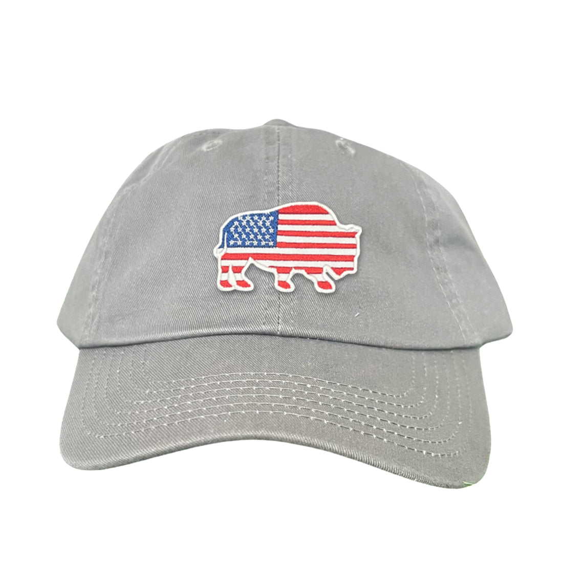 Bison American Flag Snapback Baseball Cap Patriotic Headwear