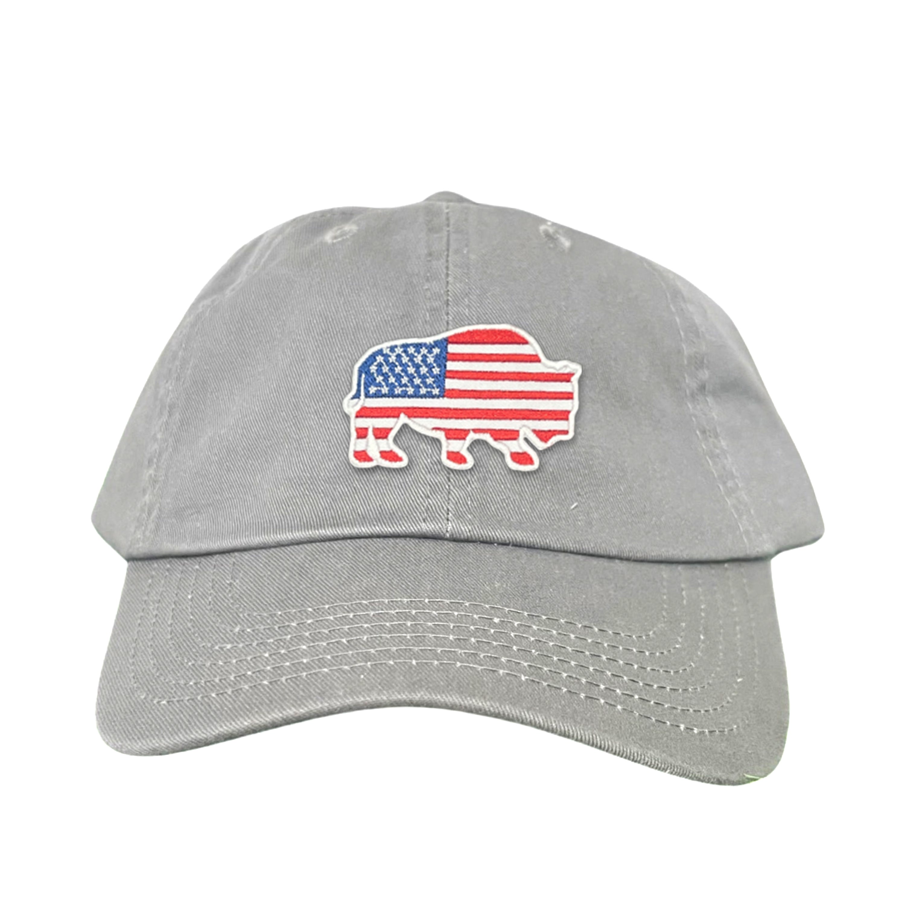 Bison American Flag Snapback Baseball Cap Patriotic Headwear