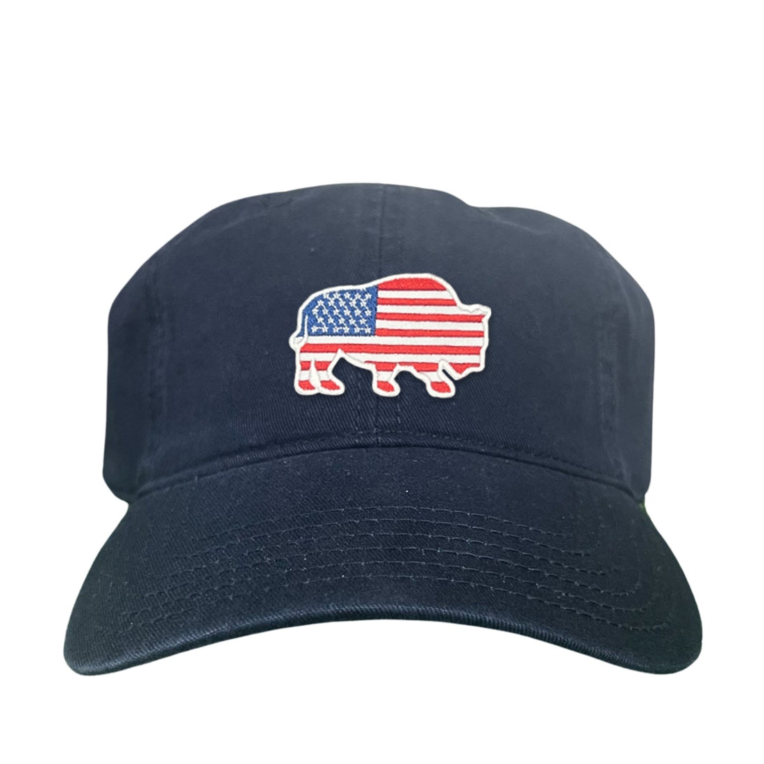 Bison American Flag Snapback Baseball Cap Patriotic Headwear