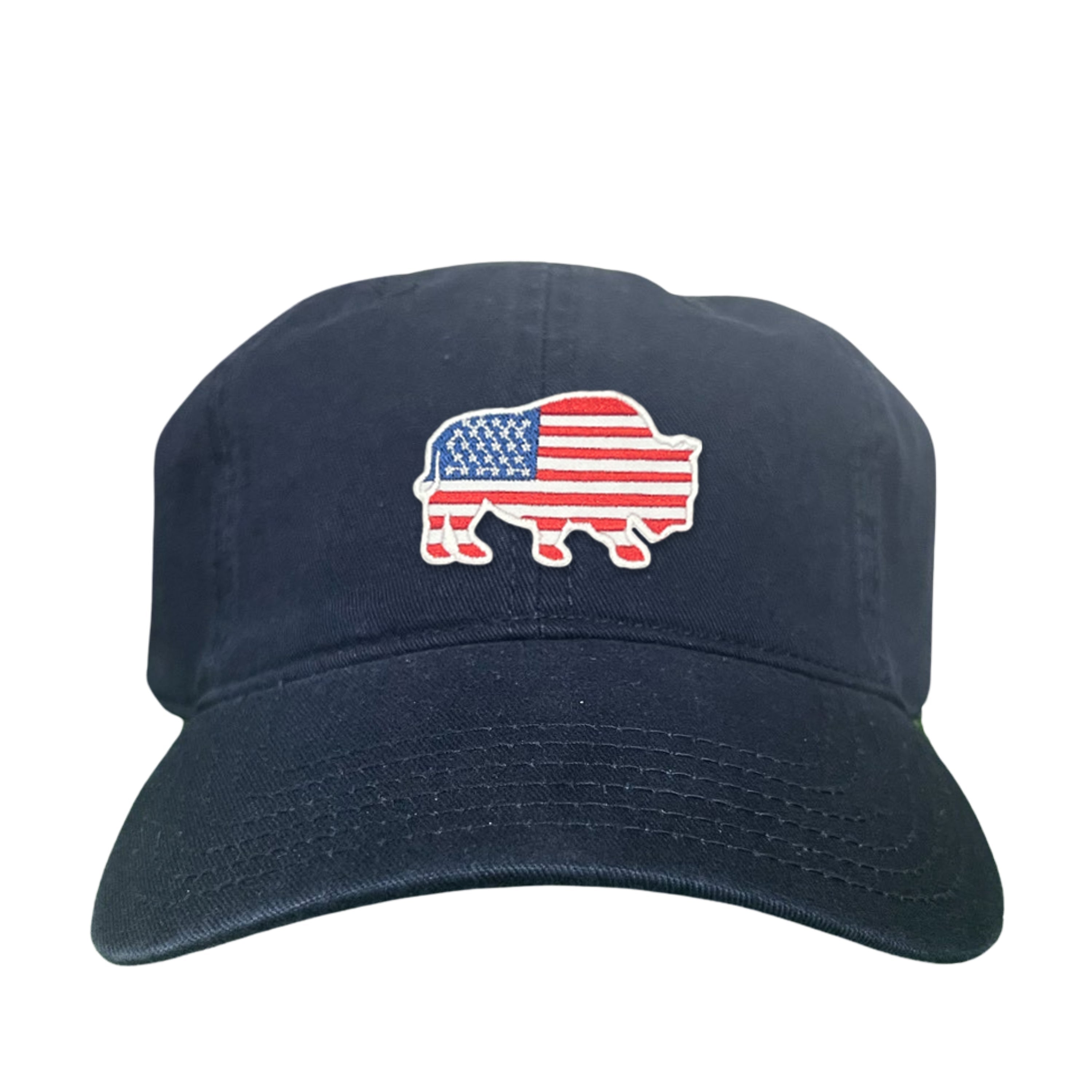 Bison American Flag Snapback Baseball Cap Patriotic Headwear