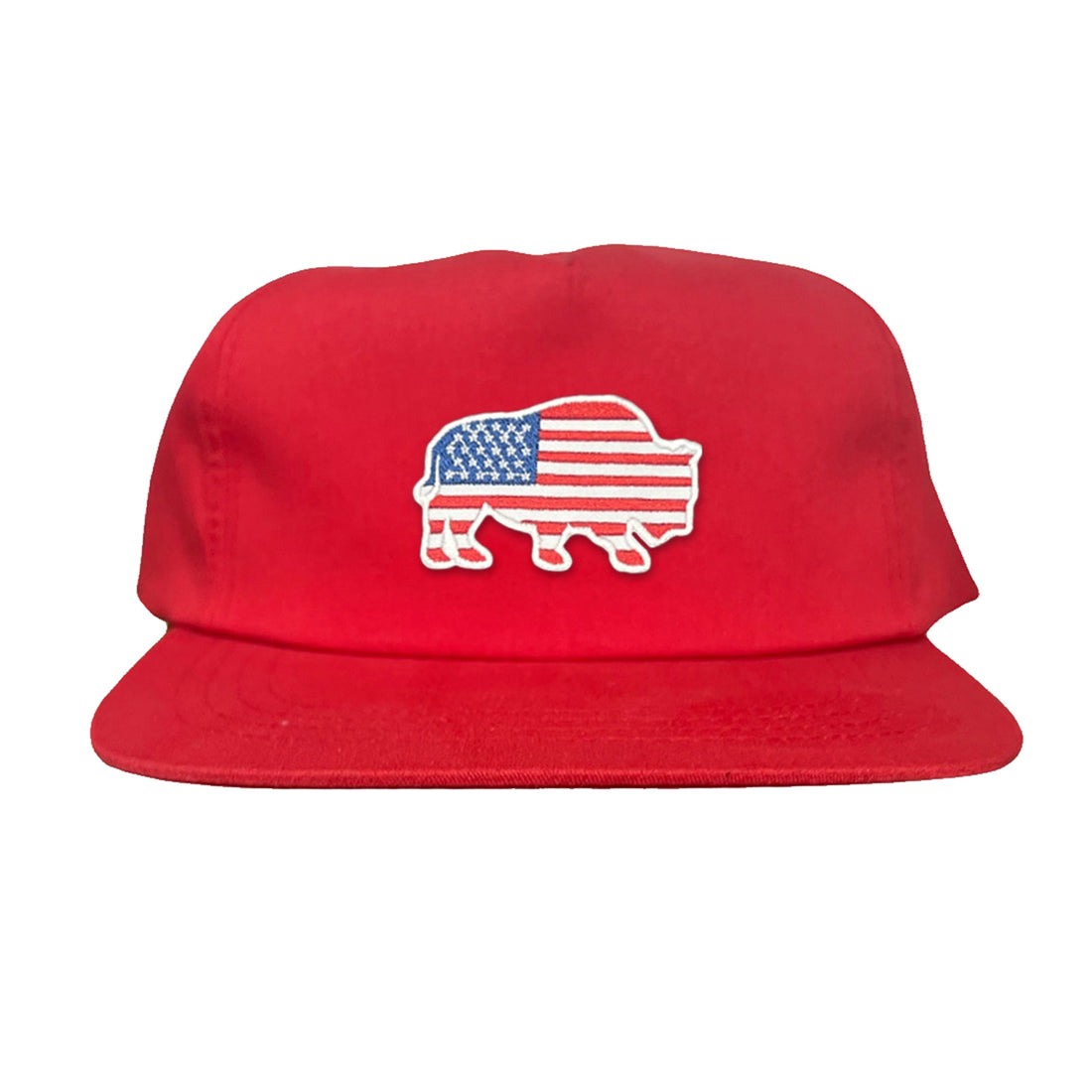 Bison American Flag Snapback Baseball Cap Patriotic Headwear