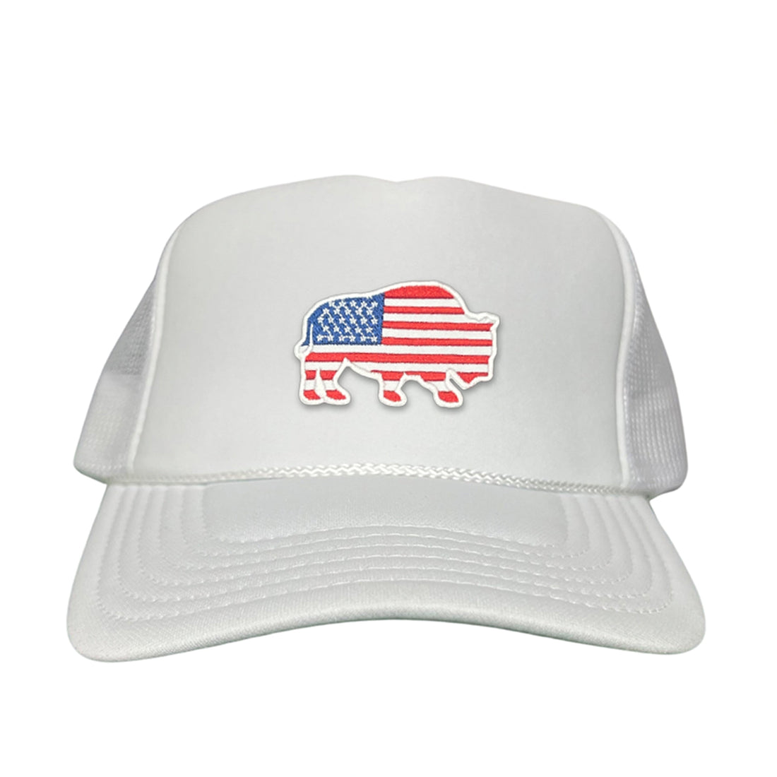 Bison American Flag Snapback Baseball Cap Patriotic Headwear