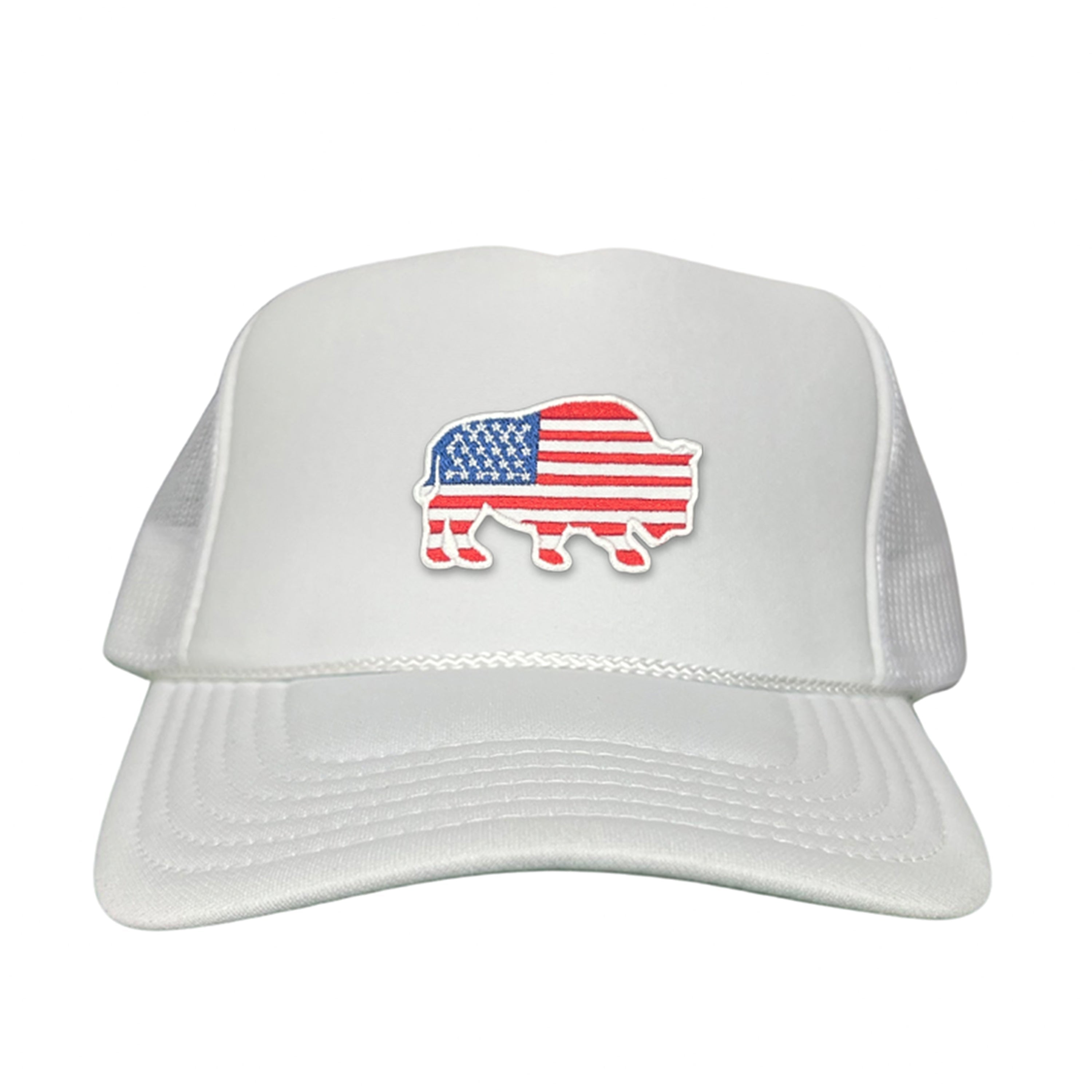 Bison American Flag Snapback Baseball Cap Patriotic Headwear