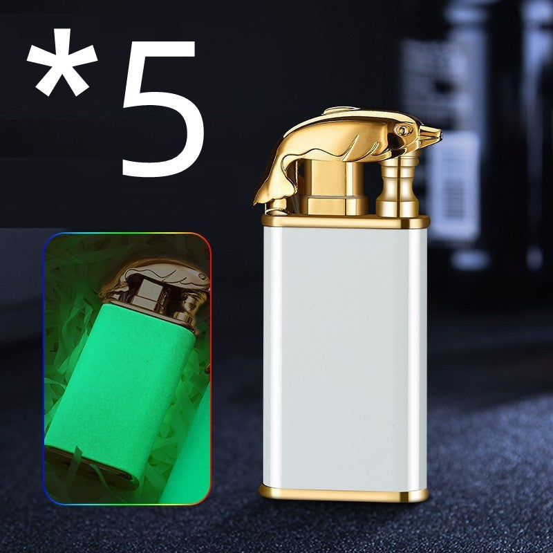 Windproof Double Flame Metal Lighter with Blue Jet Torch