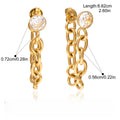 18K Gold Tassel Drop Earrings with Sparkling Zircon Accents