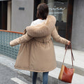 Women's Harajuku Big Fur Collar Fleece Lined Winter Coat - Image 6