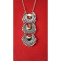 Long silver-tone fashion necklace featuring a sleek, elegant design for versatile styling.