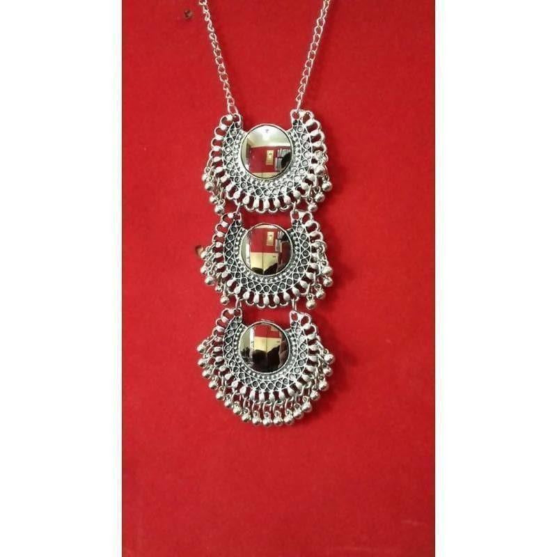 Long silver-tone fashion necklace featuring a sleek, elegant design for versatile styling.
