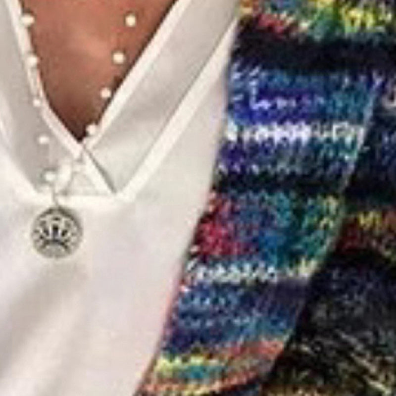 Women's Colorful Long Sleeve Open Front Bohemian Knit Cardigan - Image 5