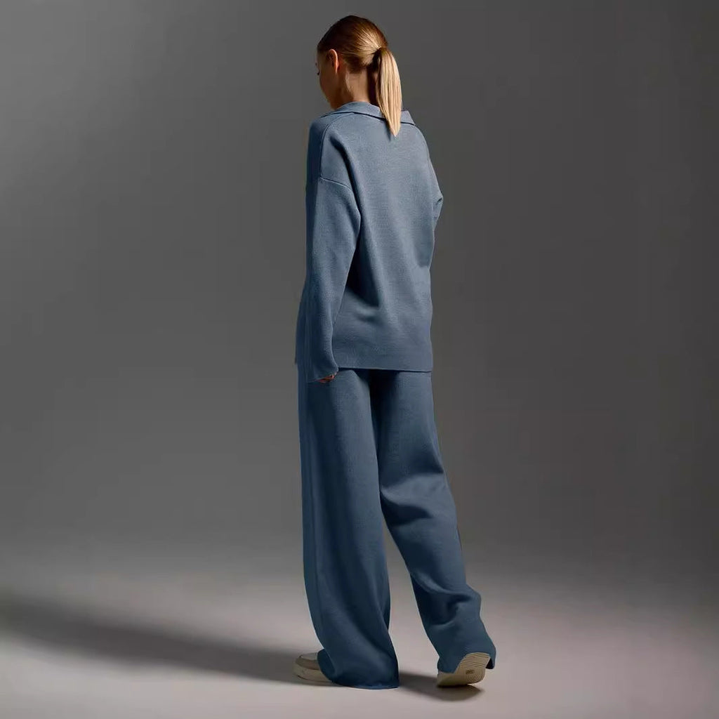 Women’s Two-Piece Set Loose Collar Sweater and Coordinating Pants - Image 5