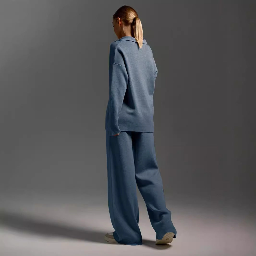 Women’s Two-Piece Set Loose Collar Sweater and Coordinating Pants - Image 5