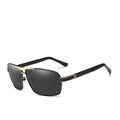 Men's Polarized Rectangular Sunglasses UV400 Metal Frame Business