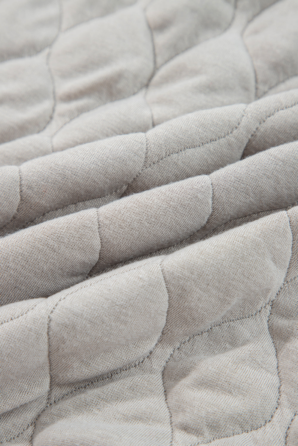 Plus Size Solid Quilted Quarter Zip Hoodie