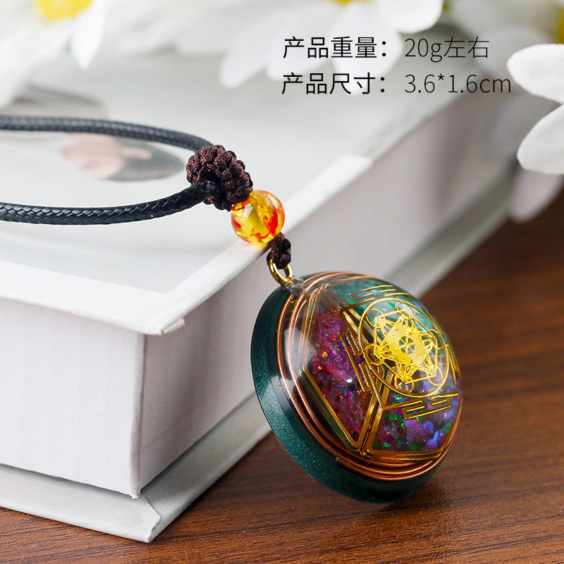 Foreign Trade Natural Crystal Glue Pendant Handmade Orgone Energy Necklace Christmas Gift Cross-Border New Product