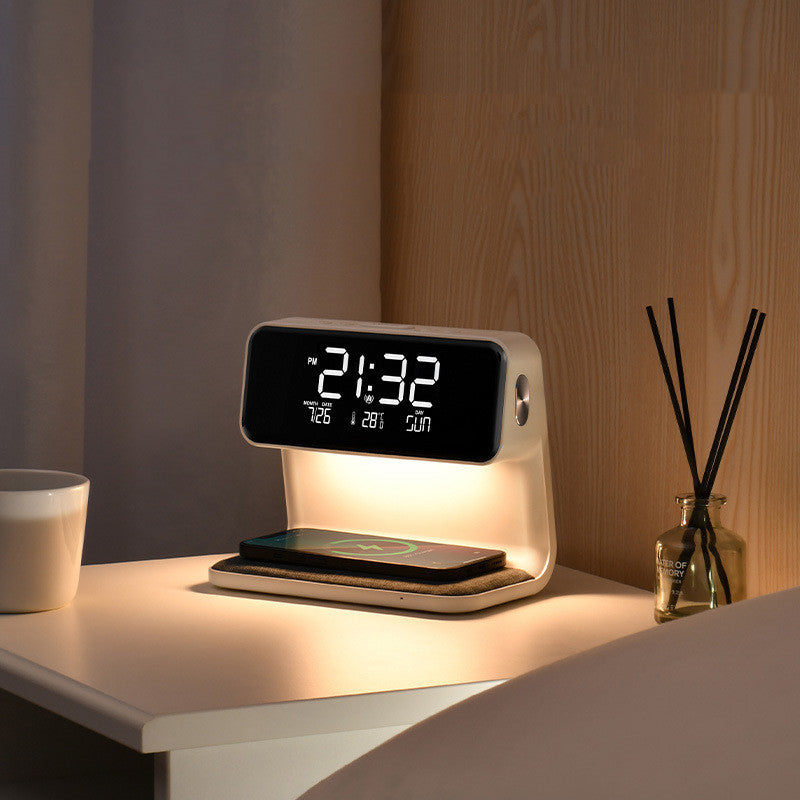 3-in-1 Minimalist Bedside Lamp, Wireless Charger & Alarm Clock