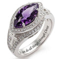 Womens Geometric 18K Gold Ring With Zircon Inlays