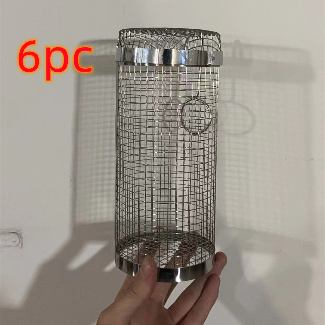 Rolling Grilling Basket Stainless Steel BBQ Cylinder for Veggies