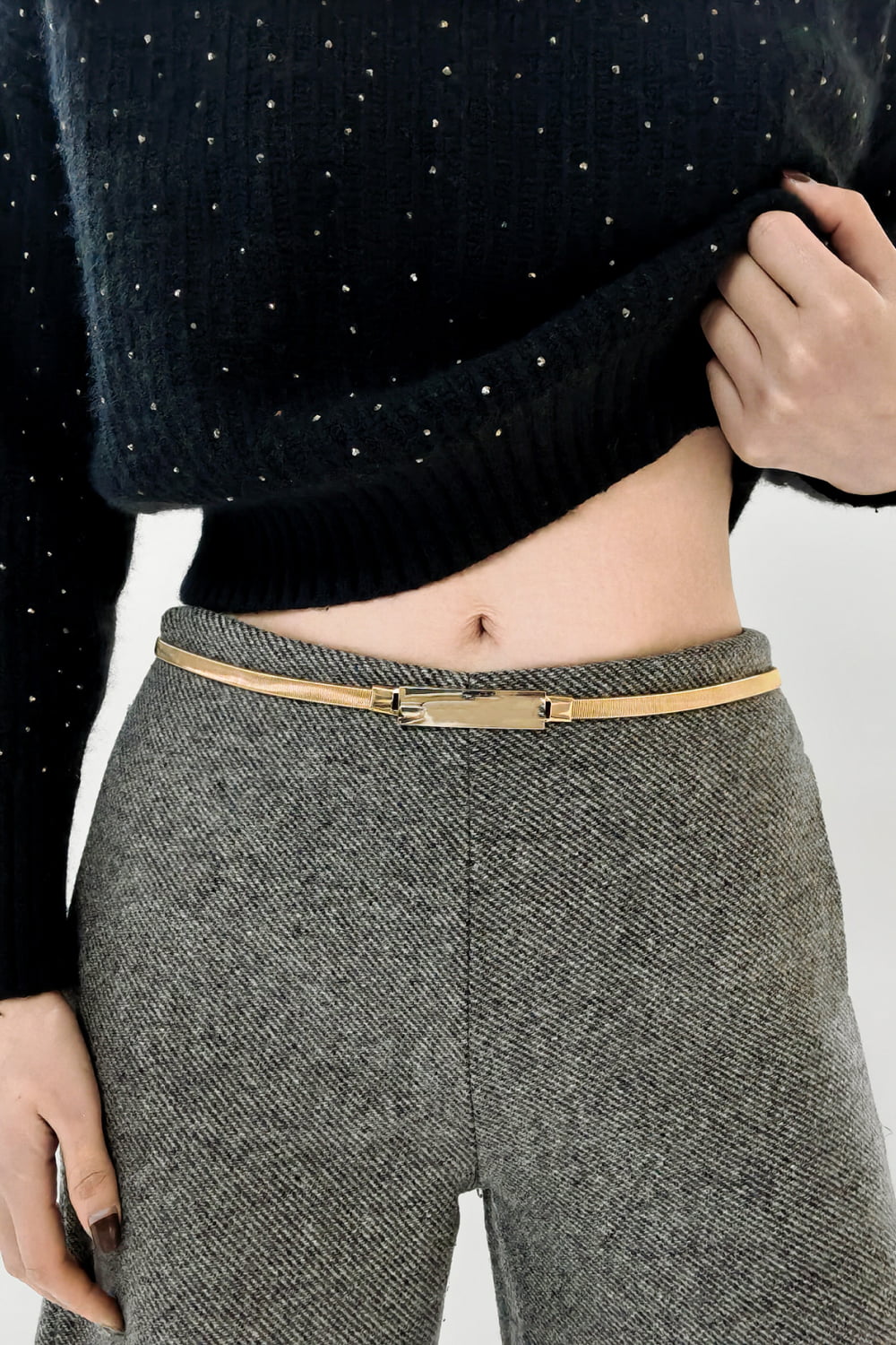 Elastic Iron Skinny Belt | Modern Buckle Design