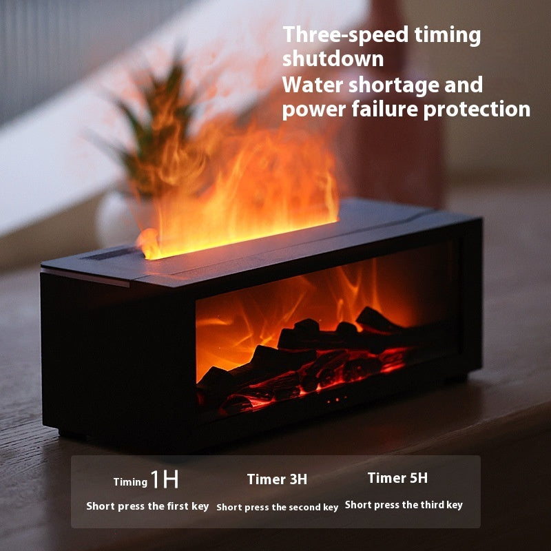Modern Flame Aromatherapy Diffuser & LED Mist Humidifier, Black