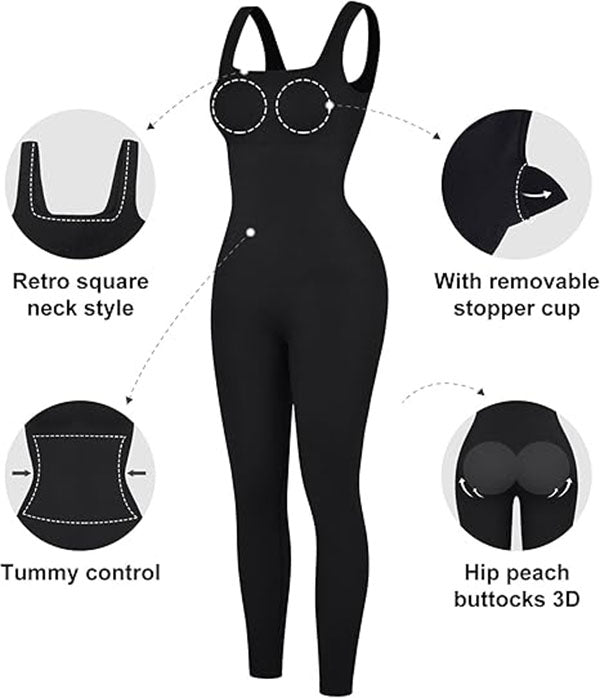 Seamless Body Shaper Unitard: Reversible Compression Jumpsuit