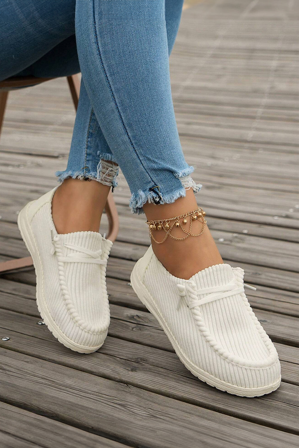 White Lace Up Casual Shoes