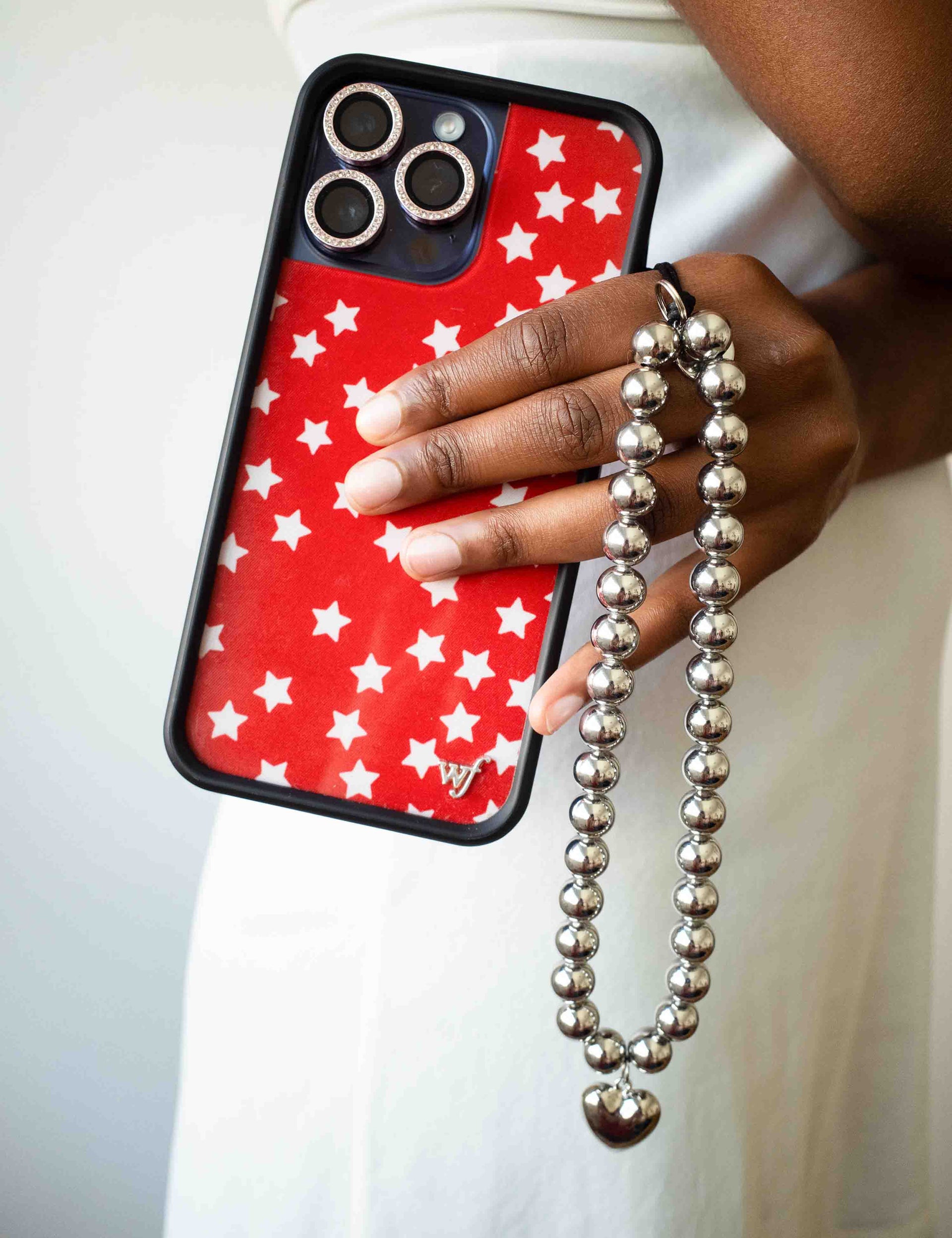Chrome Heart Wristlet Beaded Phone Charm Strap - Image 8