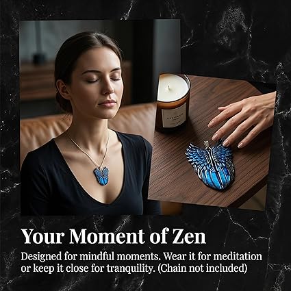 Natural Labradorite Angel Wings Pendant, Class of 2026 Gift
