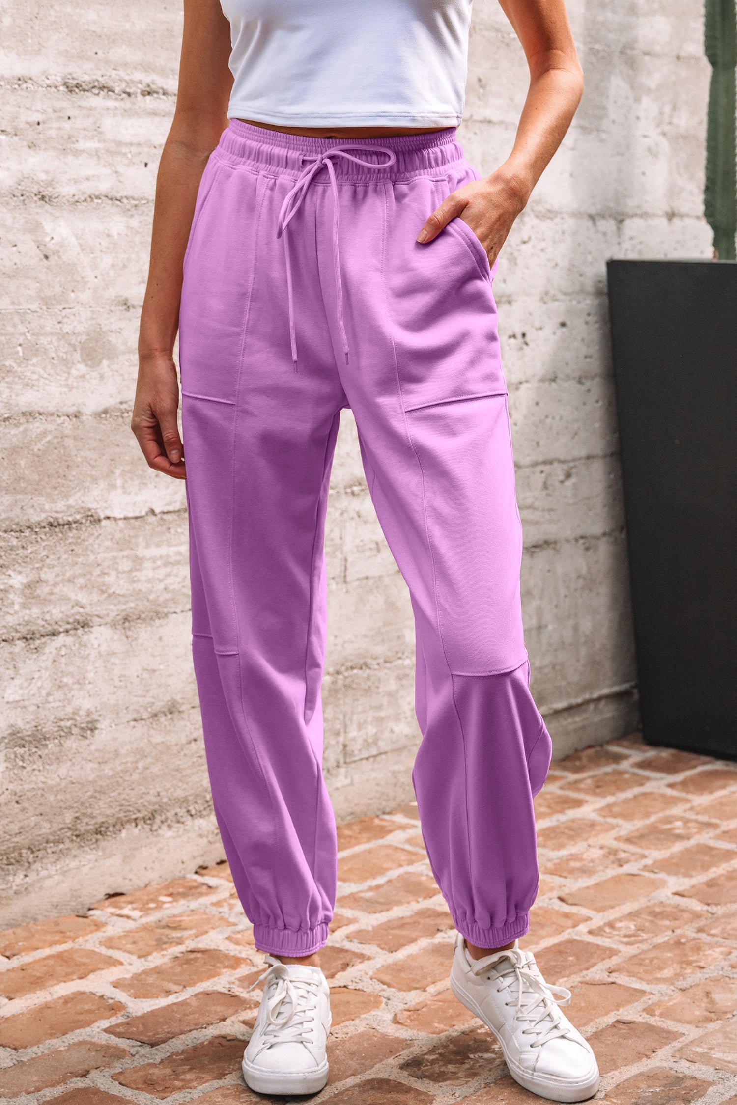 Drawstring Elastic Waistband Jogger Pants
