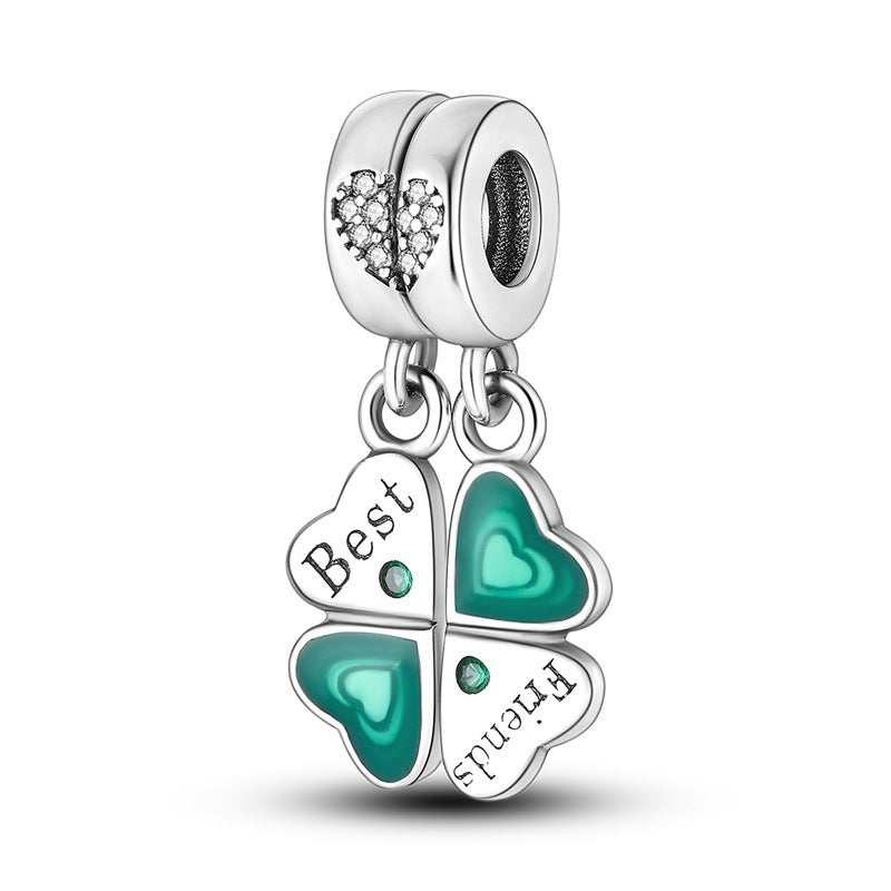 Sisterhood Friendship Heart Pendant Necklace, Silverplated Charm