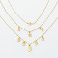 Starred Up Chain Anklet, Set of 3