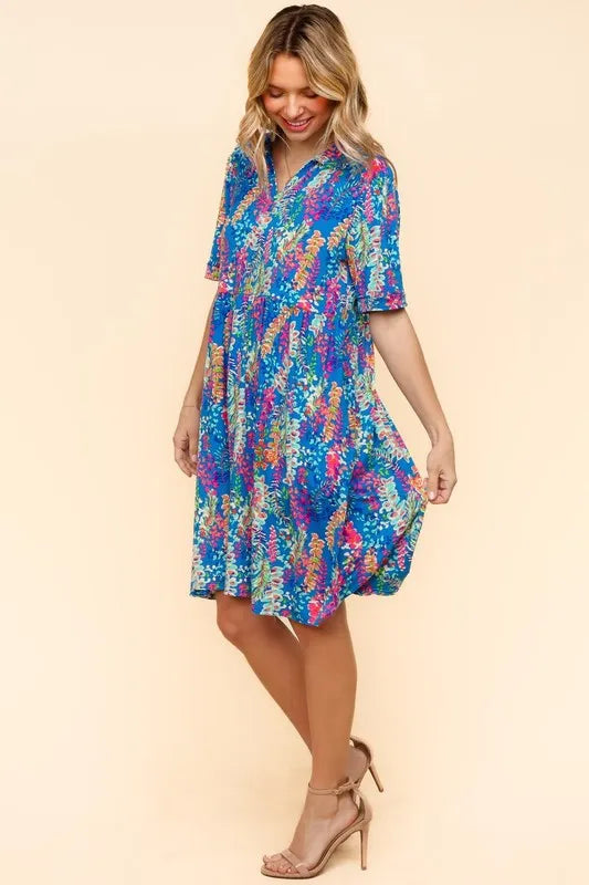 Johnny Collar Babydoll Dress with Pockets